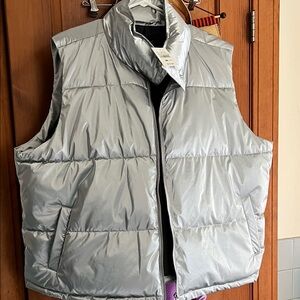Women’s Silver Puffer Vest